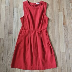 Madewell Ponte Knit Tomato Red Dress 8 A-Line Classic Short Summer Retro Chic